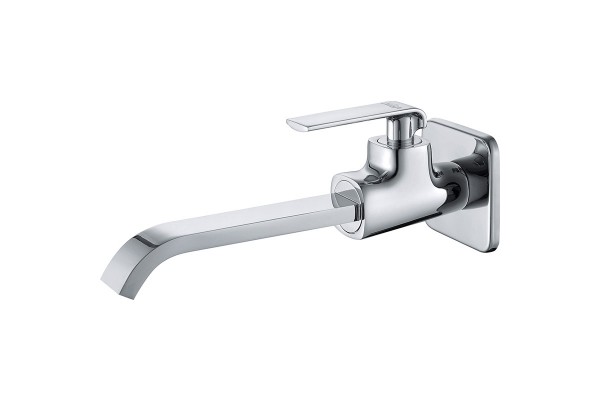 Wall-mounted cold basin tap